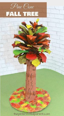 Pine cone fall tree - use recyclables and pine cones to make these colorful autumn trees. Kid's art and crafts Crafting Space, Pinecone Crafts, Arts And Crafts For Teens, Kids Fall Crafts, Fun Fall Crafts, Fall Arts And Crafts, Easy Fall Crafts, Fall Tree, Arts And Crafts House