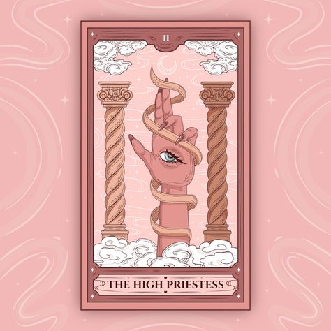 Hand Drawn Tarot Cards, Tarot Card Illustration Design, Deck Of Cards Graphic Design, Tarot Cards Illustration, Cute Tarot Cards, Pink Tarot Cards, Tarot Cards Design, Tarot Cards Art Illustration, Cards Illustration