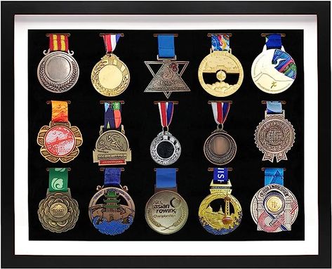 Amazon.com: Medal Display Case, 15 Medals Display Shadow Box Frame, 3D Medal Box Photo Frame for Runners Marathon Triathlon Soccer Gymnastics All Sports Medals Award Insignia (Black, 20x16”) : Sports & Outdoors Medal Display Case, Medals Display, Box Photo Frame, Frame 3d, Sports Medals, Box Photo, Medal Display, All Sports, Display Ideas