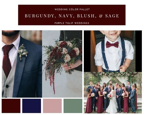 Burgundy, Navy, Blush, & Sage Wedding colors Burgundy Navy And Sage Wedding, Navy And Burgundy Spring Wedding, Navy Blue Maroon Blush Pink Wedding, Burgundy Navy Blue And Blush Wedding, Sage Burgundy Blush Wedding, Navy Blue Sage Green Burgundy Wedding, Blush Maroon Sage Wedding, Dusty Rose Burgundy And Navy Wedding, Mulberry And Navy Wedding