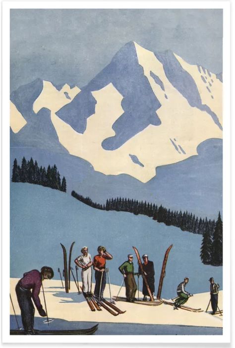 Winter Poster Design, Plakat Design Inspiration, Winter Poster, Ski Vintage, Vintage Ski Posters, Collage Mural, L Wallpaper, Ski Posters, Dorm Posters