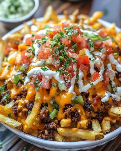 Barb Miller Loaded Fries Recipe, Loaded Nachos Recipe, Ultimate Nachos, Frozen Fries, Nacho Fries, Taco Seasoning Packet, Frozen French Fries, Loaded Nachos, Loaded Fries