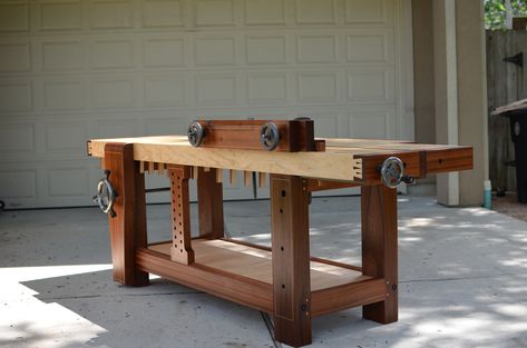 Custom made Roubo Workbench Workbench Designs, Wood Trellis, Workbench Plans Diy, Tool Bench, Woodworking Bench Plans, Diy Workbench, Garage Work Bench, Workbench Plans, Woodworking Workbench