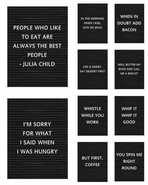 printable letterboard inspired kitchen signs #letterfolk Messages For Letter Board, Quotes To Put On Letter Board, Kitchen Board Sayings, Letter Board Quotes Inspirational, Sayings For Letter Boards, Board Sayings Letter, Home Letterboard Quotes, Living Room Letter Board Quotes, Bedroom Letter Board Quotes