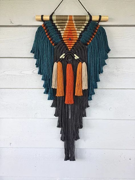 Macrame With Color, Aztec Macrame Wall Hanging, Mexican Macrame, Masculine Boho Bedroom, Macrame Mural, فن النسيج, Art Macramé, Pola Macrame, Makramee Diy