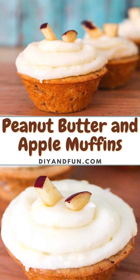 Peanut Butter and Apple Muffins, an easy and tasty muffin recipe that are perfect for breakfast, brunch, or snacks. Banana Apple Muffins, Apple Crumb Muffins, Apple Banana Muffins, Apple Muffins Healthy, Best Apples For Baking, Peanut Butter Dessert Recipes, Baby Muffins, Peanut Butter Muffins, Applesauce Muffins