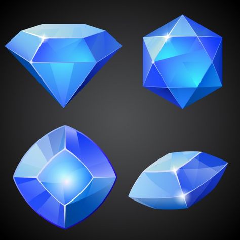 Game Gem, 2d Game Art, Game Props, Game Ui Design, Game Icon, Ui Elements, Elements Of Art, Digital Art Tutorial, Blue Gemstones