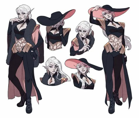 Demon Lady Art, Big Hat Character Design, Holding Magic Pose, Big Hat Drawing, Big Character Design, Holding Hat Pose Drawing, Steam Punk Oc, Holding Hat Pose, Character With Hat