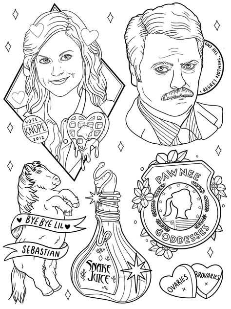 Parks And Recreation Tattoo, Cat Kingston Tattoo, Parks And Rec Tattoo, Rec Tattoo, Band Doodles, Cat Kingston, Miscellaneous Tattoos, Kindle Aesthetic, Parks And Rec