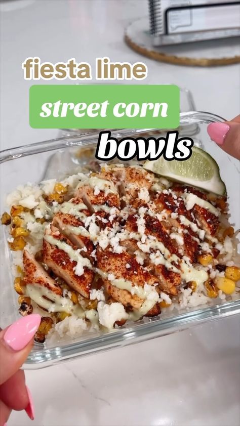 Warm weather shows up and I immediately start craving street corn ?? 🤣 anyway, this one was sooo good—make this high protein meal prep +… | Instagram Street Corn Dip, Protein Meal Prep, Chipotle Bowl, High Protein Meal, Fitness Plans, Protein Lunch, High Protein Meal Prep, Healthy High Protein Meals, Healthy Lunch Meal Prep