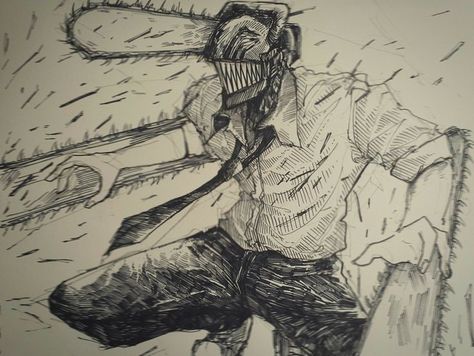 Csm Sketch, Chainsaw Man Manga Art, Denji Sketch, Denji Drawing, Chainsaw Man Sketch, Art Styles Anime, Chainsaw Man Drawing, Denji Manga, Blue Lock Wallpaper