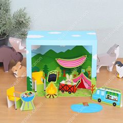 Diorama of the miniature garden (ski resort) - Play - Educational - Paper Craft - Canon Creative Park Diorama Kids, Unicorn Doll, Puppet Making, Paper Toys, Paper Models, Miniature Garden, Inkjet Printer, Kids Entertainment, Quiet Book