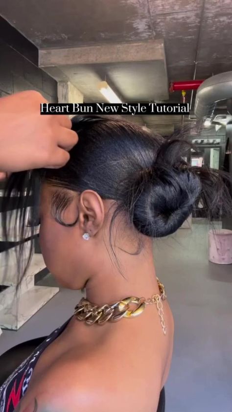 Heart Bun New Style Tutorial 🍂Autumn & Winter New Arrival Hair 🛒 https://zsfhair.com/Colorwigfb | ZSF Hair | Neko Fuzz · We The Robots (feat. Barbasauce) Heart Buns With Bangs, Two Heart Buns Hairstyle, Heart Shaped Bun Hairstyles, Heart Bun Tutorial, Heart Buns Hair, Heart Buns Hairstyle, Heart Buns, Vday Hair, Heart Bun