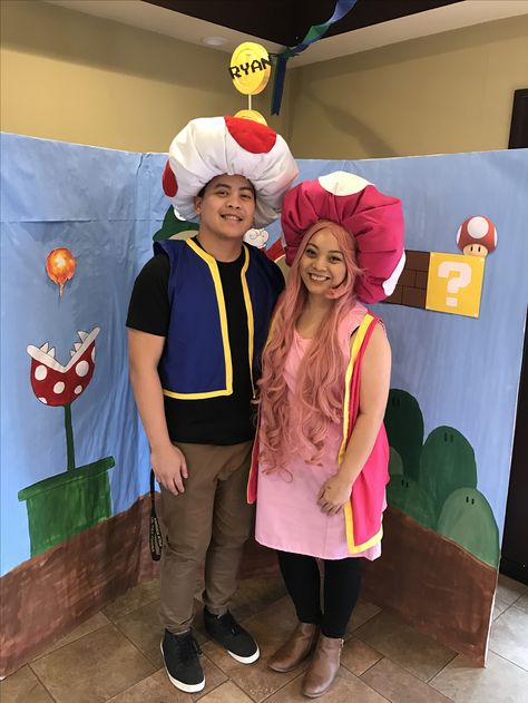 DIY Toad and Toadette costumes Toad And Toadette Costume Diy, Toad And Toadette Costume, Diy Toadette Costume, Toadette Cosplay, Toad And Toadette, Toadette Costume, Ideas Disfraz, Toad Costume, 2023 Ideas