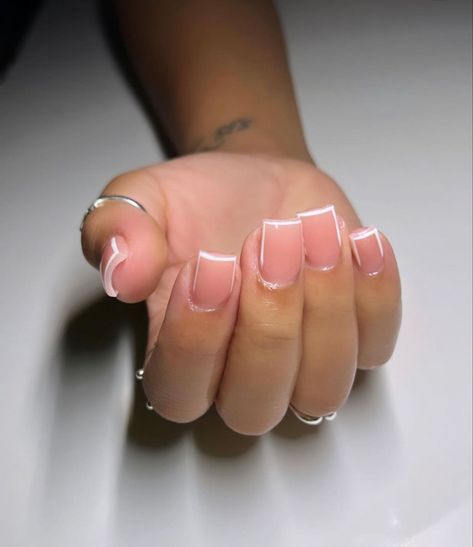 Natural Nail Inspiration, Outlined Nails, Nail Ideas Short, Nails Plain, Acrylic Nails Nude, Nails Art Ideas, Acrylic Toe Nails, Plain Nails, Girly Acrylic Nails