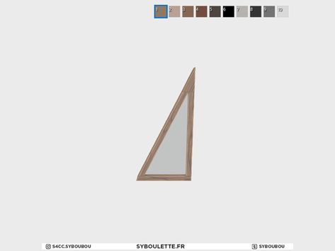 The Sims Resource - A-frame - Small triangle window Sims 4 Triangle Windows, Triangle Window, Wooden Wall Panels, Frame House, Square Planters, Sims 4 Collections, A Frame House, Metal Panels, Mirror Set