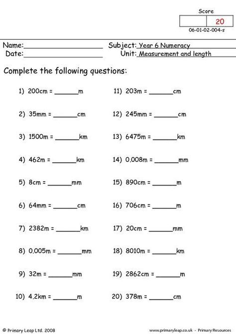 PrimaryLeap.co.uk - Measurement and length Worksheet Length Worksheet, Year 6 Maths Worksheets, Konversi Satuan, Capacity Worksheets, Grade 6 Math Worksheets, Free Worksheets For Kids, Measurement Worksheets, 4th Grade Math Worksheets, 3rd Grade Math Worksheets