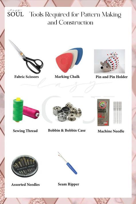 #scissors #chalk #tools #pattrenmaking #pattern #construction #sewing #diysewing #diy Fashion Boutique Interior, Sewing Essentials, Boutique Interior Design, Seam Ripper, Fabric Scissors, Basic Tools, Boutique Interior, Sewing Tools, Sewing Thread