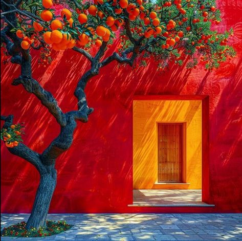 (99+) @seasoflife on Tumblr Romantic Bedroom Decor, Colour Art, Dappled Light, Square Painting, Pink Painting, Family Decor, Orange Colour, Village House Design, Nature Art Painting