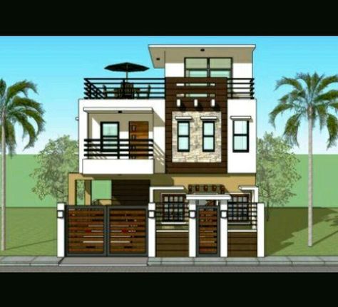 2 Storey House Design With Roof Deck, 3 Storey House Design With Roof Deck, Two Storey With Roof Deck, House Design With Roof Deck, Glass Roofing, My Dream Family, Philippines House, Philippines House Design, 3 Storey House