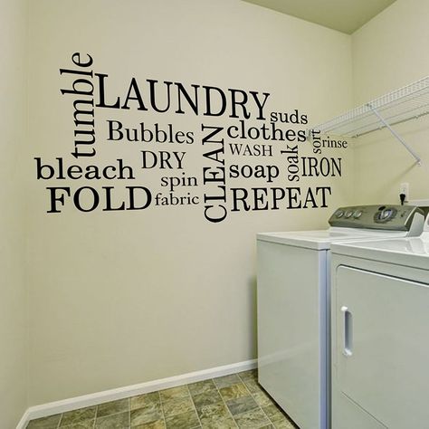 Cricut Wall Decals, Laundry Room Quotes, Laundry Room Decor Diy, Wall Decals Laundry, Laundry Room Decal, Laundry Room Wall, Laundry Wall Art, Laundry Room Sign, Laundry Room Art