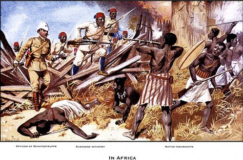 German East Africa, Ww1 German, African Mythology, Historical Warriors, German History, Prehistoric Art, History Images, Military Diorama, Star Wars Poster