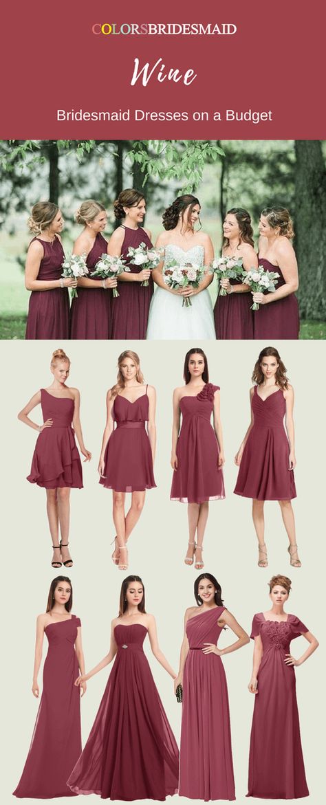 Wine Colour Dress, Wine Colored Bridesmaid Dresses, Lavender Bridesmaid Dresses Long, Wine Red Bridesmaid Dresses, Bridesmaid Dresses Red, Wine Color Bridesmaid Dress, Colored Bridesmaid Dresses, Wine Colored Wedding, Wine Bridesmaid Dresses