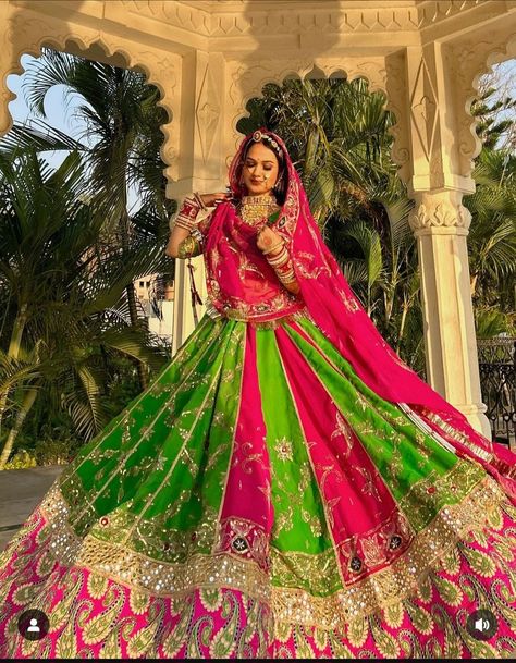 Rajasthani Lehenga Choli, Rajasthani Lehenga, Choli Blouse Design, Nikah Outfit, Rajasthani Dress, Function Dresses, Choli Dress, Lehenga Designs Simple, Bridal Bangles