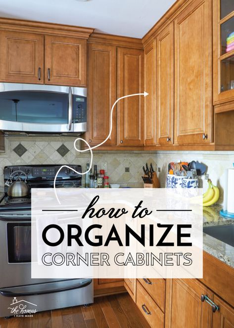 How To Organize Corner Kitchen Cabinet, Narrow Cabinet Kitchen, Corner Kitchen Cabinets, Kitchen Corner Cupboard, Kitchen Cabinet Organization Layout, Corner Cabinet Organization, Kitchen Cupboard Organization, Kitchen Cabinet Organization Ideas, Organize Kitchen