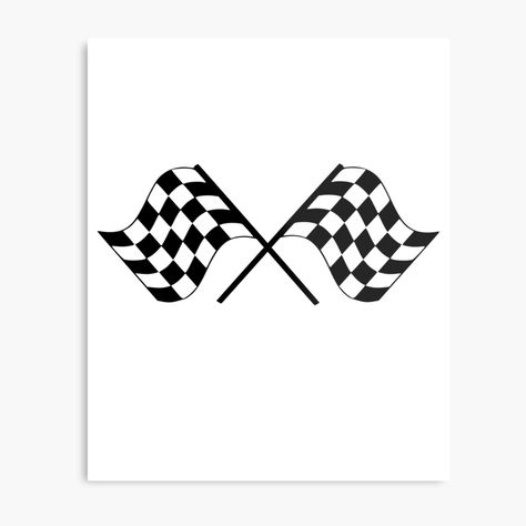 Chequered Flag, Racing Flag, Checkered Flag, Racing Cars, Ink Tattoo, Race Cars, Beautiful Art, Metal Prints, Awesome Products