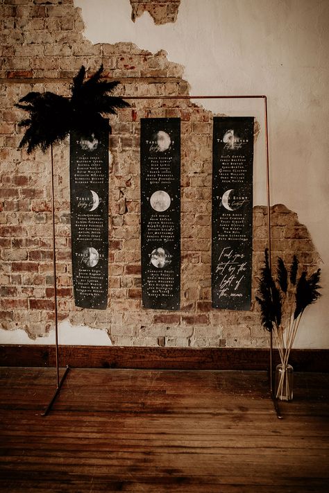 Moon Wedding Theme, Haunted Wedding, Celestial Wedding Theme, Wedding Banners, Witch Wedding, Dark Wedding Theme, Starry Night Wedding, Pagan Wedding, Star Theme