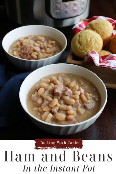 Recipe For Great Northern Beans, Instant Pot Hamburger Soup, Leftover Ham Recipes Crockpot, Leftover Ham Recipes Casseroles, Pressure Cooker Ham, Cajun Crab Dip, Beans And Ham, Cajun Crab, Ninja Cooking System Recipes