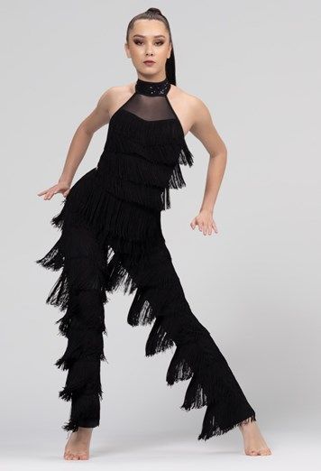 Fringed Jumpsuit Jazz Dance Costume | Weissman® Fringe Costume Dance, Dance Custome, Jazz Outfit, Fringe Jumpsuit, Jazz Outfits, Birthday Gown, Jazz Dance Costume, Dance Attire, Contemporary Costumes