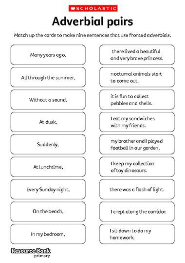 Match up the cards to make nine sentences that use fronted adverbials. Fronted Adverbials Ks2, Fronted Adverbials, Adverbial Phrases, Chakra Health, Grammar Exercises, Diary Writing, Cards To Make, English Grammar Worksheets, Classroom Tools