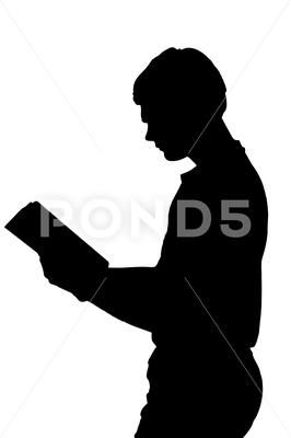 Reading Book Illustration, Side Profile Portrait, Boy Reading Book, Reading Books Illustration, Book Silhouette, Portrait Silhouette, Paddle Ideas, Boy Reading, Library Crafts