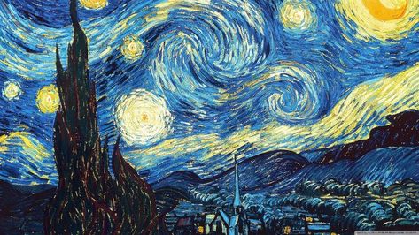 the starry night ❤ 4k hd desktop wallpaper for 4k ultra hd tv فنسنت فان جوخ, Van Gogh Wallpaper, Starry Night Wallpaper, Gogh The Starry Night, Starry Night Painting, Arte Van Gogh, The Starry Night, Van Gogh Paintings, Van Gogh Art