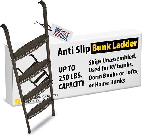 Amazon.com: Stromberg Carlson Interior Bunk Ladder, KD, RV Bunk Ladder, Bunk Bed Ladder with Injection Molded Treads, Hooks and Mounting Hardware Included, can be used as Dorm Loft Ladder - Black 60" : Automotive Rv Bunk Ladder, Ladder Bunk Bed, Bunk Ladder, Rv Bunk Beds, Lofted Dorm Beds, Bed Ladder, Bunk Bed Ladder, Loft Ladder, Camper Parts