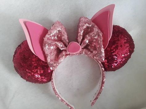 Piglet ears headband Piglet from Winnie the Pooh Handmade | Etsy Piglet Disneybound, Piglet Ears, Winnie The Pooh Ears, Micky Ears, Piglet Disney, Diy Disney Ears, Diy Mickey Ears, Winnie The Pooh Honey, Disney Mickey Ears