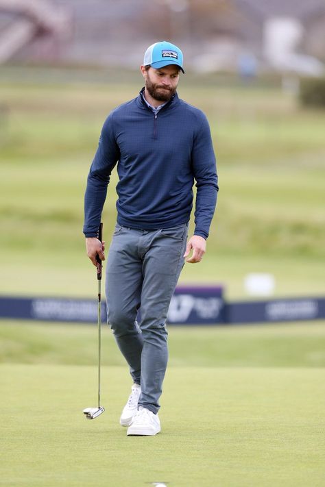 James Dornan, Amelia Warner Jamie Dornan, Golf Fashion Men, Mens Golf Fashion, 6th October, Christian Grey Jamie Dornan, Alfred Dunhill, Jaime Dornan, Mike Tindall