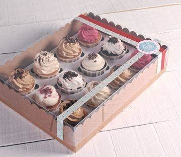 Box for 12 cupcakes Cupcake Sampler Boxes, Cupcake Box Decoration Ideas, Diy Cupcake Box Packaging, Cupcakes Packaging Ideas, Cupcake Box Ideas, Cupcake Gift Box Ideas, Cupcake Packaging Ideas, Cupcake Boxes Packaging, Bakery Boxes Packaging