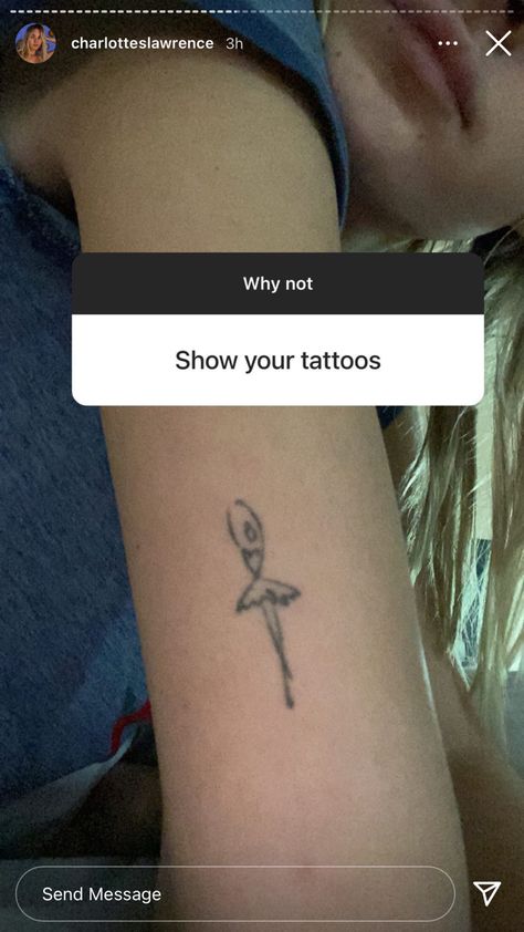 Coquette Tattoo Ideas, Ballerina Tattoo, Charlotte Lawrence, Small Tats, Cute Tats, Jewelry Tattoo, Discreet Tattoos, Nail Tattoo, Dainty Tattoos