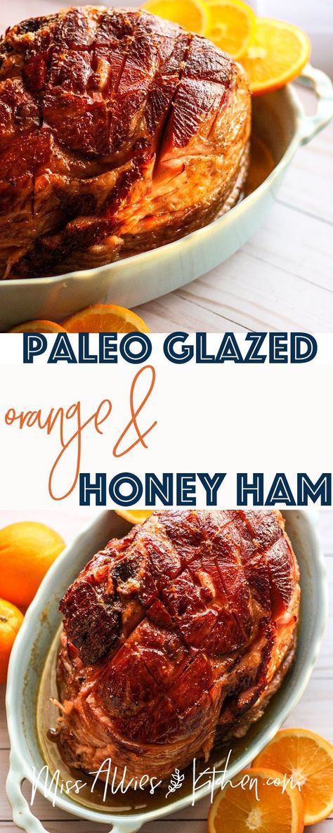 Paleo Glazed Orange & Honey Ham - #dairyfree #glutenfree #refinedsugarfree #paleo Paleo Ham, Paleo Thanksgiving, Honey Glazed Ham, Orange Honey, Honey Ham, Honey Baked Ham, Glazed Ham, Happy Cooking, Honey Glazed