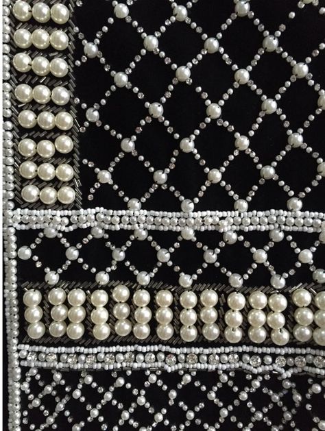 Beads Clothes, Tambour Beading, Sugar Beads, Bridal Gift Wrapping Ideas, Hand Embroidery Dress, Embellished Sweatshirts, Couture Embroidery, Pola Sulam, Handwork Embroidery Design