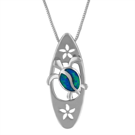 Pendants, Sterling Silver Synthetic Blue Opal Turtle Surfboard Pendant Necklace- 16+2" Extender - C212I5HAXJN  #Necklaces #designer #womensfashion #Jewelry #Styles #Pendants Turtle Surfboard, Black Jewelry Box, Black Pouch, Earring Designs, Necklace For Girlfriend, Synthetic Opal, Turtle Pendant, Jewelry Fashion Trends, Black Jewelry