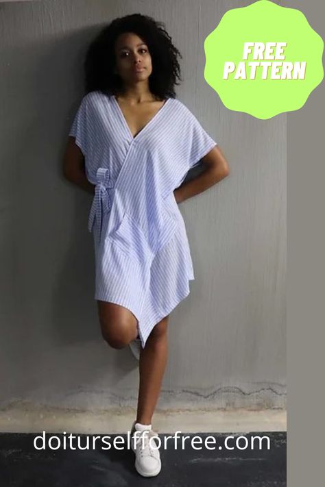 Discover an extensive collection of complimentary sewing patterns sourced globally at doiturselfforfree.com. Craft exquisite items for individuals of all ages, including children, babies, men, women, and even home decor—all at no cost. Access these free patterns conveniently in PDF format. Linen Wrap Dress Pattern Free, Free Womens Clothing Patterns, Zero Waste Sewing Patterns Free, No Waste Sewing Patterns, Linen Wrap Dress Pattern, Easy Sew Dresses For Women, Free Dress Patterns For Women Easy, Easy Wrap Dress Pattern, Diy Wrap Dress Pattern