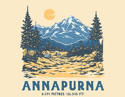 Outdoors Graphics, Annapurna Mountain, Thesis Ideas, Granola Aesthetic, Japanese Graphic, Graphic Design Illustration Adobe Illustrator, Illustration Adobe Illustrator, Sticker Ideas, Japanese Graphic Design