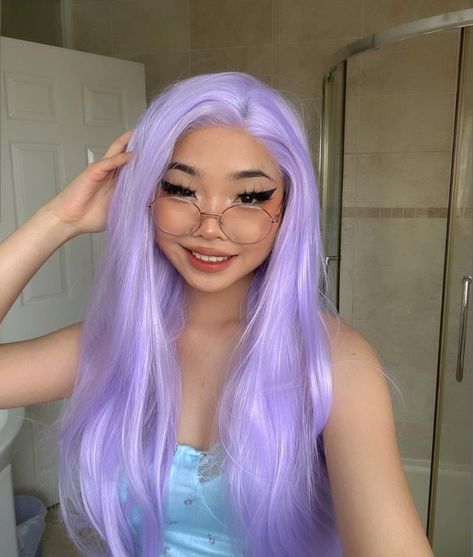 Hair Butterfly Cut, Lilac Wig, Hair Butterfly, Butterfly Cut, Lilac Hair, Lavender Hair, Hair Stuff, Lace Front, Lilac