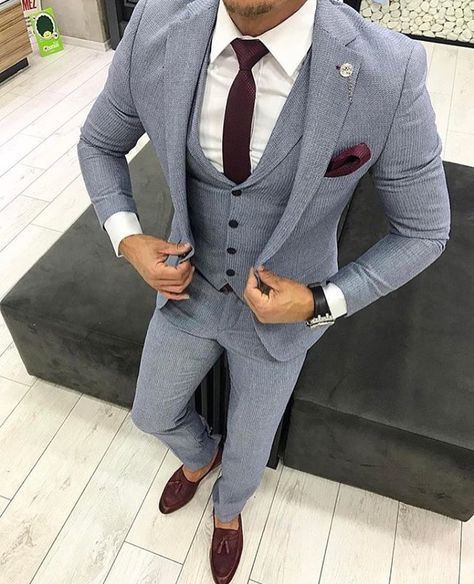 Grey Slim Fit Suit, Best Suits For Men, Grey Suit Men, Blazer Outfits Men, Slim Fit Suit Men, Suits Men Business, Classy Suits, Dress Suits For Men, Designer Suits For Men