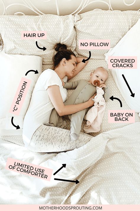 8 tips for co-sleeping safely and successfully! Co-sleeping with your baby can be an absolutely wonderful experience, but you need to know how to co-sleep safely before you try it. This post has many helpful tips on how to co-sleep safely in order to make it a successful experience for all. #cosleeping #newbaby #babytips #babysleep #sleepingwithbaby Lamaze Classes, Co Sleeping, Pumping Moms, Baby Sleep Problems, Third Baby, After Baby, Pregnant Mom, Hospital Bag, First Time Moms