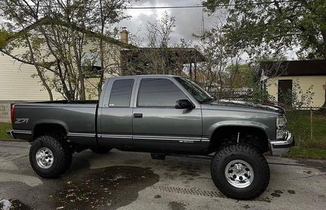 Obs Chevy Lifted, Lifted Obs Chevy, 1997 Chevy Silverado, 90s Chevy Trucks, Chevy Obs, Lifted Silverado, Wood Wheel, Obs Chevy, Obs Truck